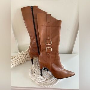 Via Spiga leather Lyra heeled boots.